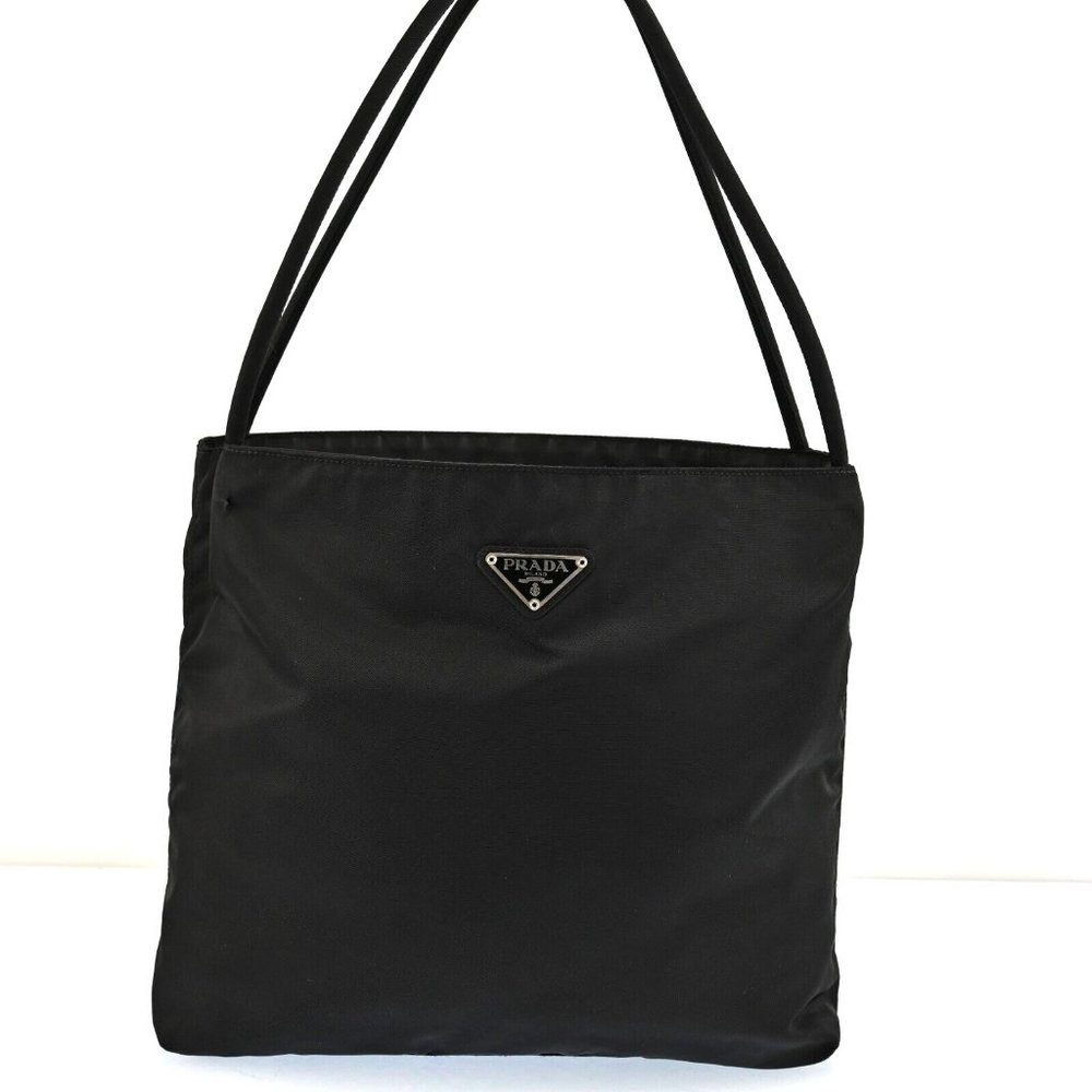 Auth Prada Tote Bag Black Nylon Leather #47301P23B